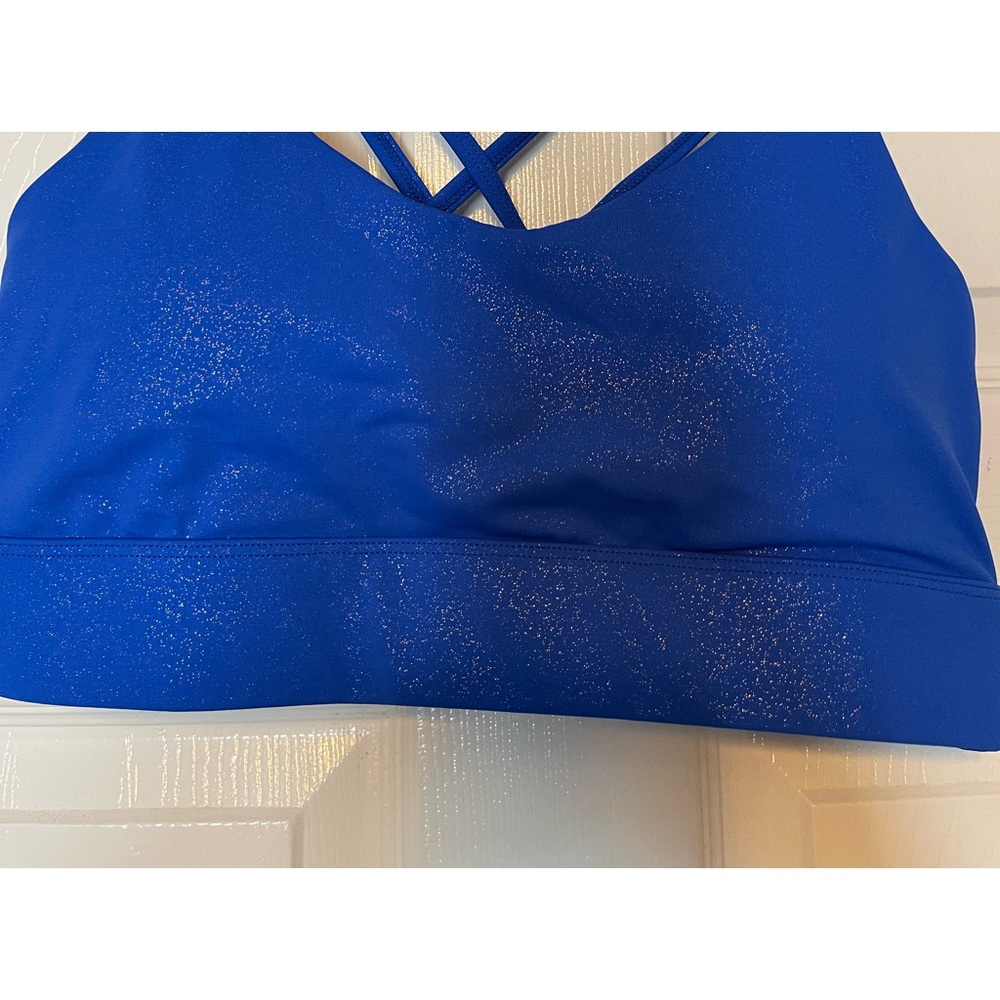 ZYIA Active Metallic Blue Strappy Sports Bra in Size XXL